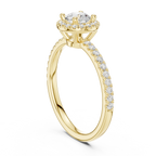 Round Moissanite E Colorless Halo Engagement Ring