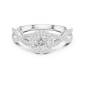 Round Moissanite Halo Engagement Ring D Color VVS1