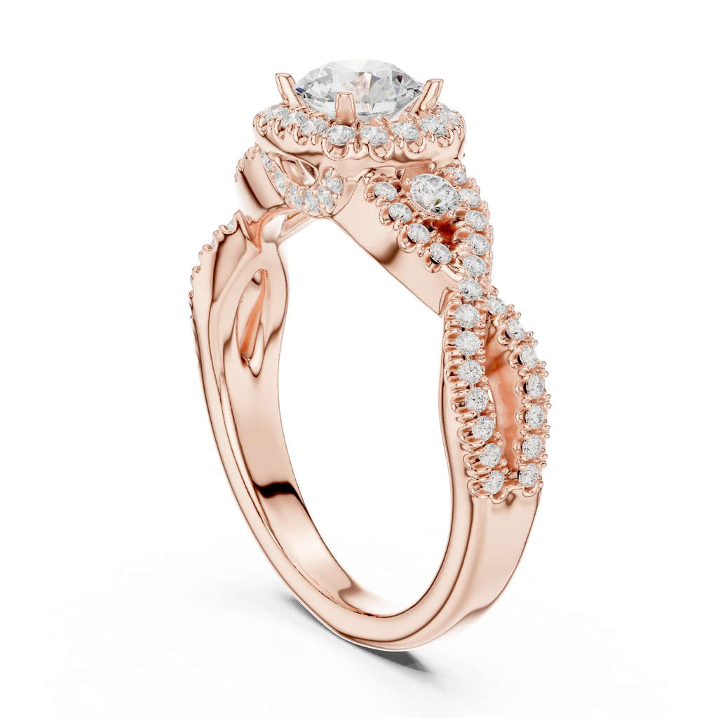 Classic Rose Gold Lab Grown Diamond engagement ring with 10K Gold