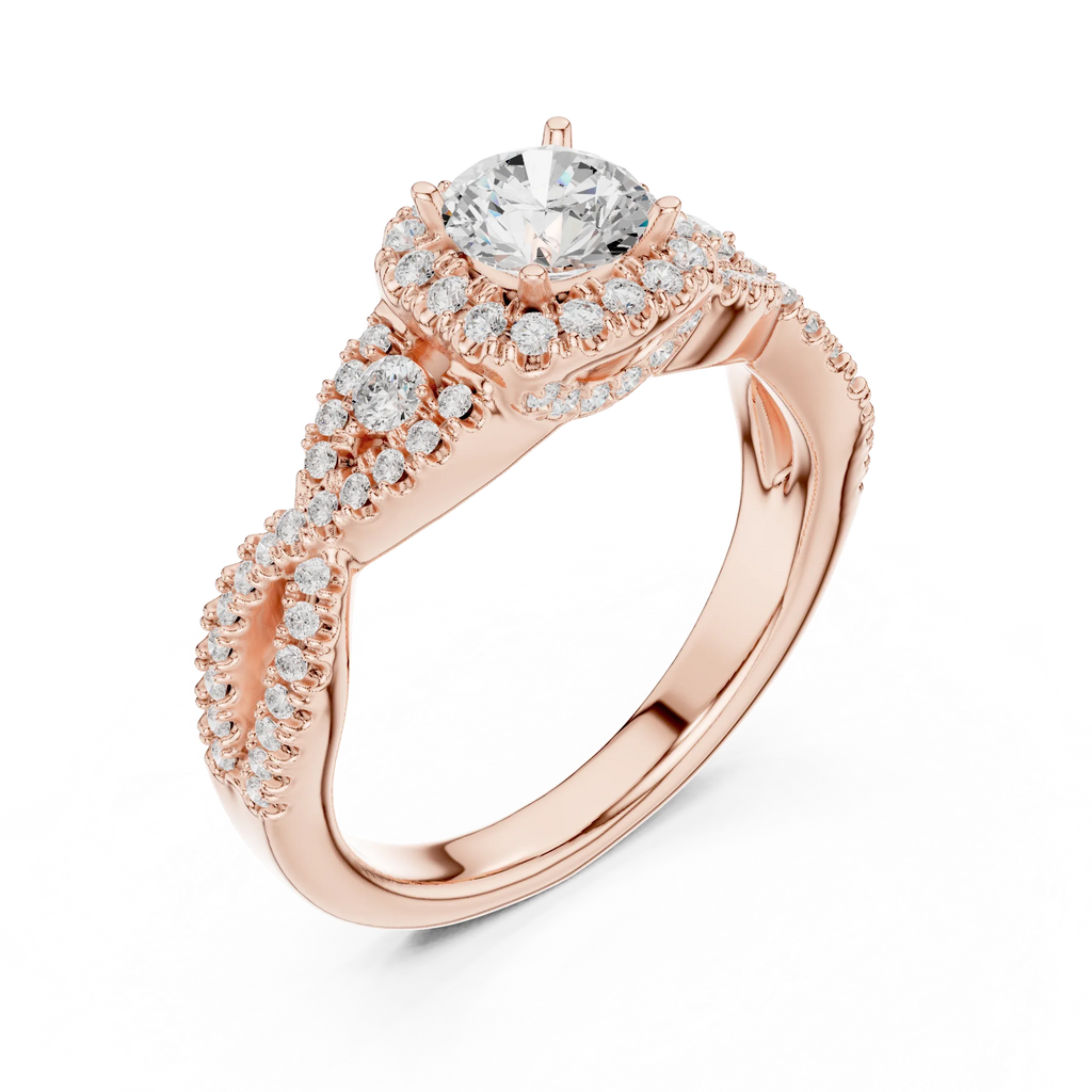 Classic Rose Gold Lab Grown Diamond engagement ring with 10K Gold