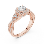Classic Rose Gold Lab Grown Diamond engagement ring with 10K Gold