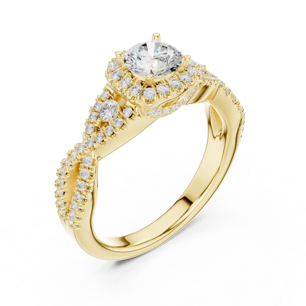 Classic Rose Gold Lab Grown Diamond engagement ring with 10K Gold