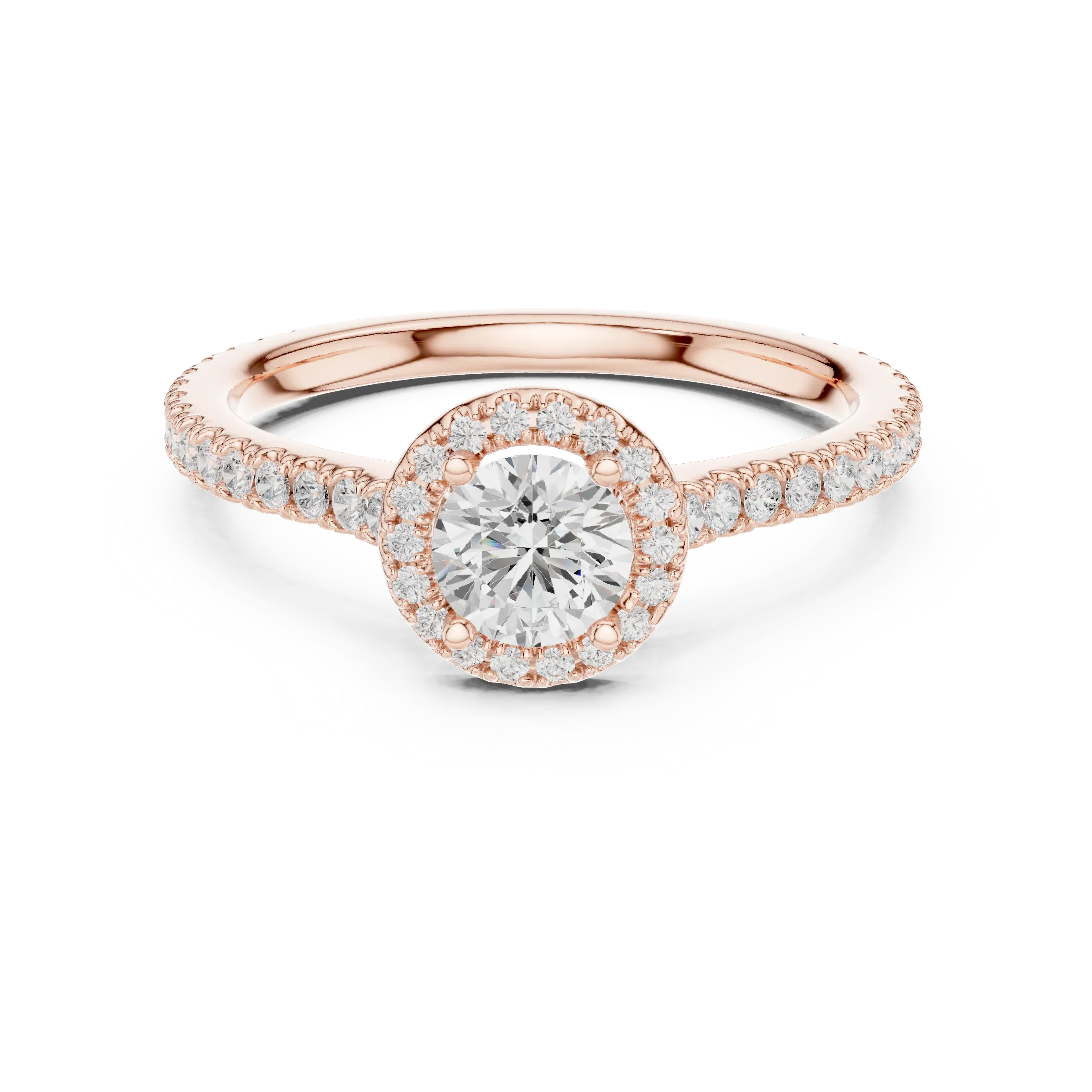 Massive Round Cut Moissanite Double Halo Statement Ring