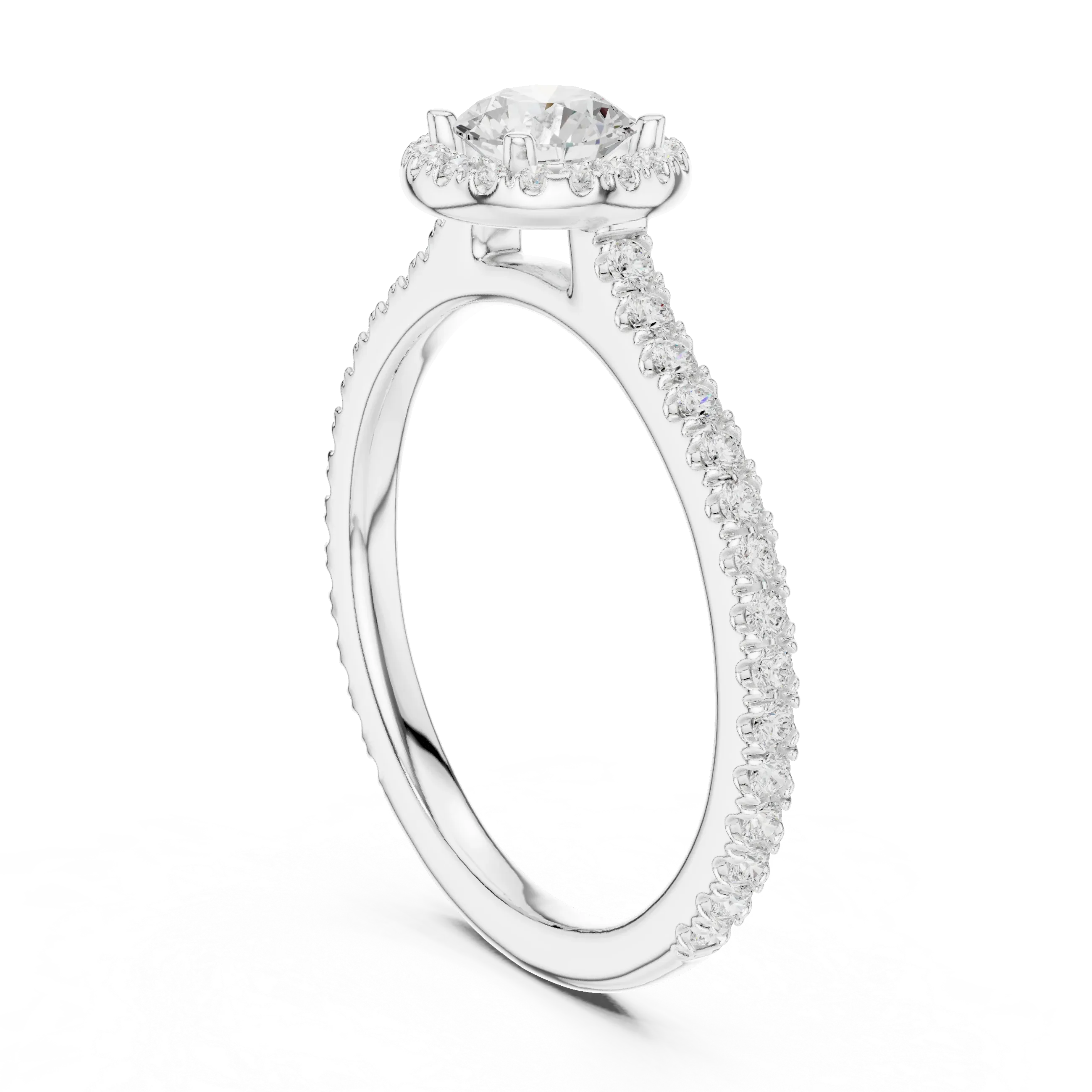 Massive Round Cut Moissanite Double Halo Statement Ring