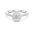 Massive Round Cut Moissanite Double Halo Statement Ring