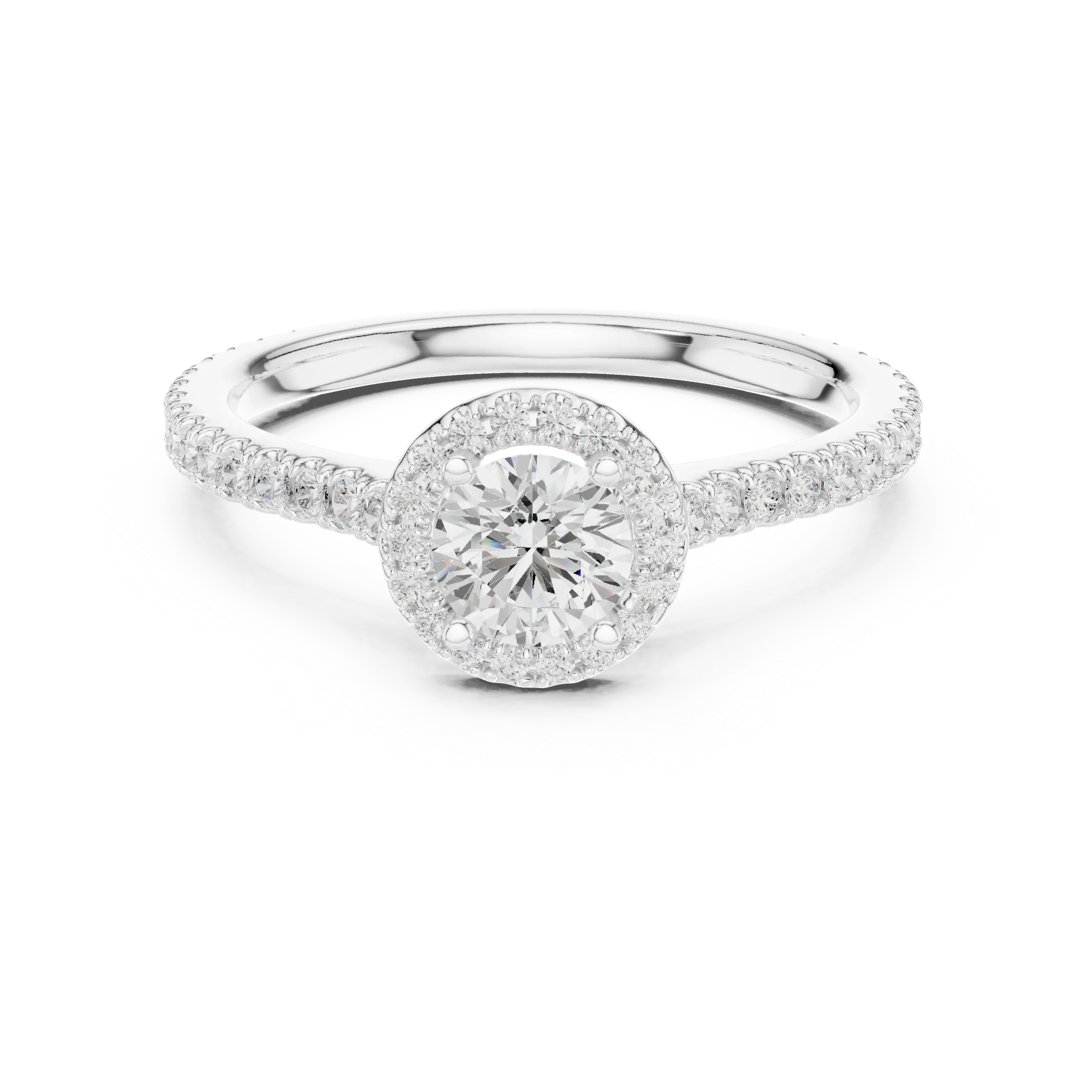 Massive Round Cut Moissanite Double Halo Statement Ring
