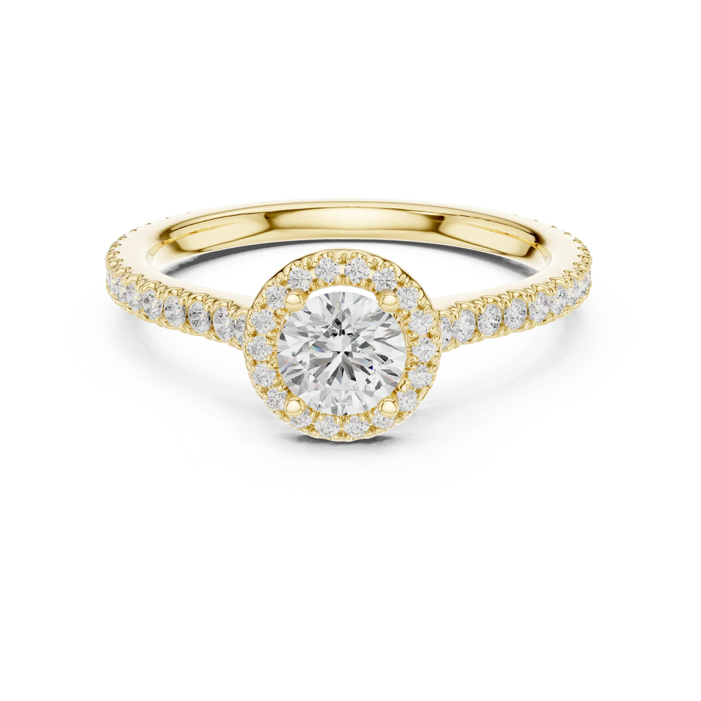 Massive Round Cut Moissanite Double Halo Statement Ring