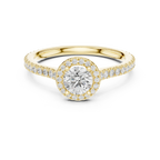 Massive Round Cut Moissanite Double Halo Statement Ring