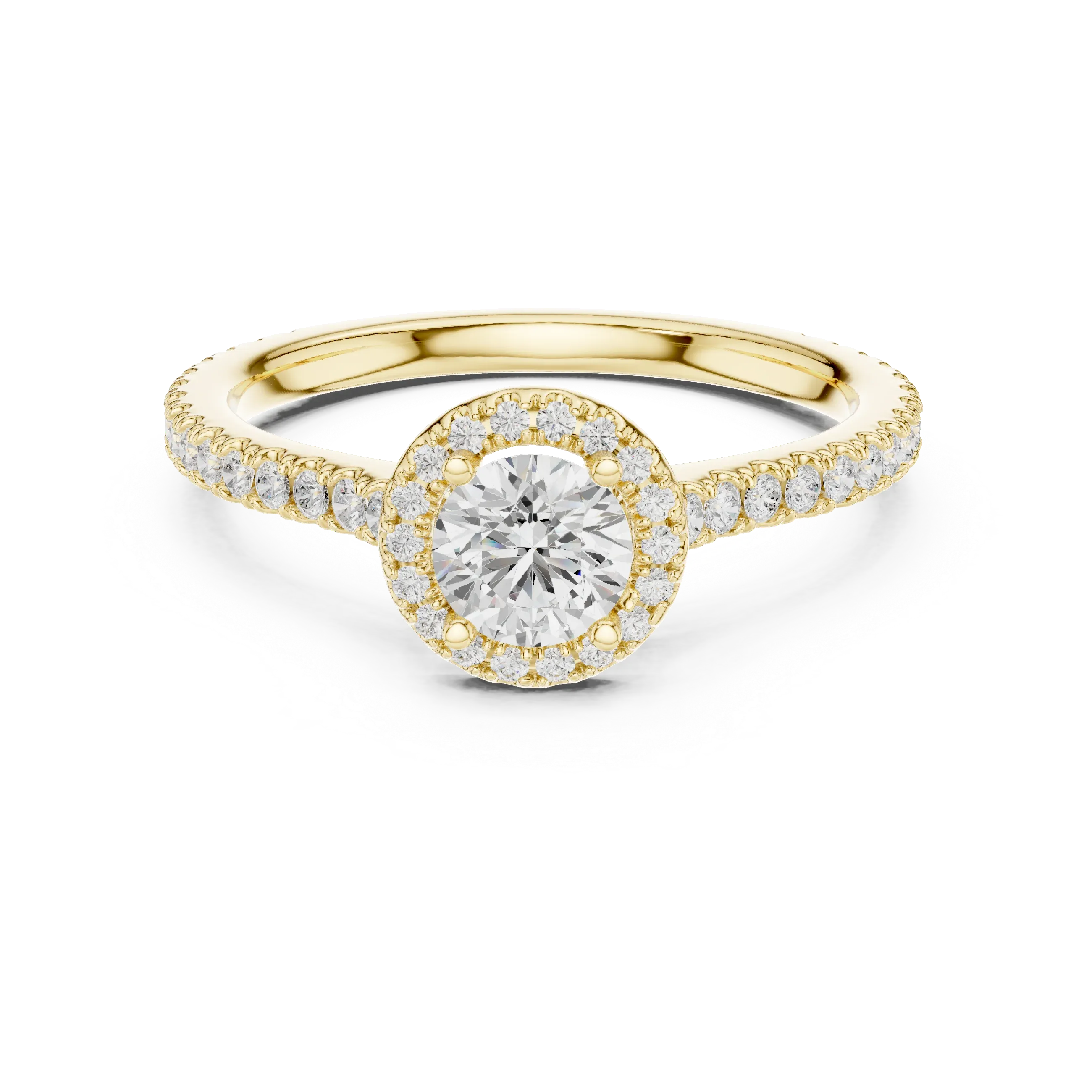Massive Round Cut Moissanite Double Halo Statement Ring