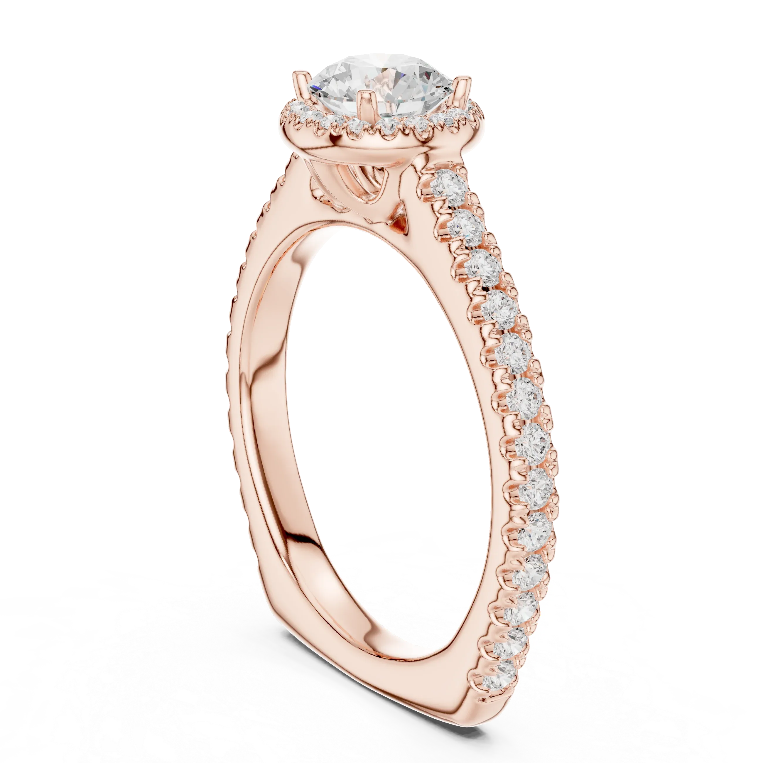 Round Moissanite Solitaire Engagement Ring D Color VVS1