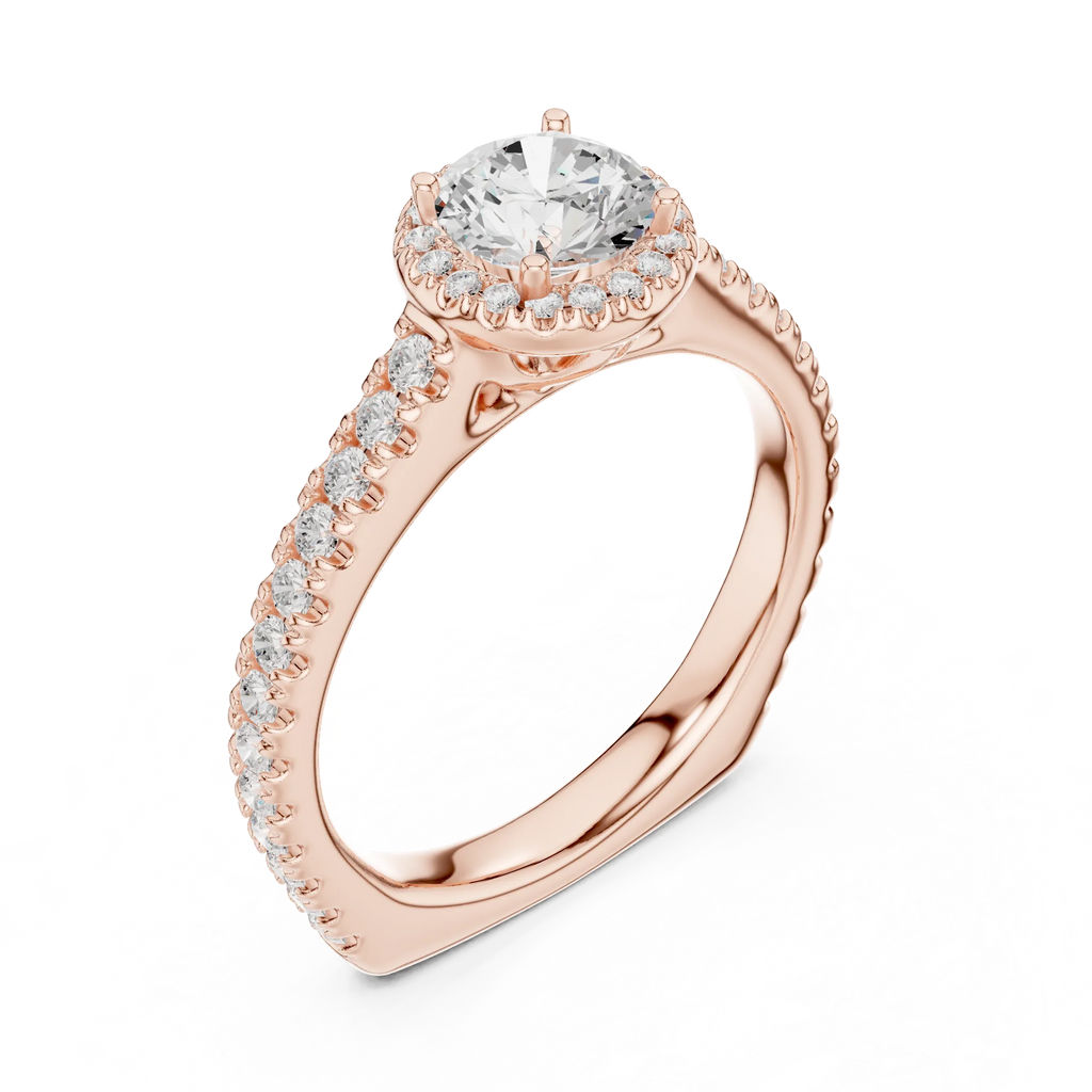 Round Moissanite Solitaire Engagement Ring D Color VVS1