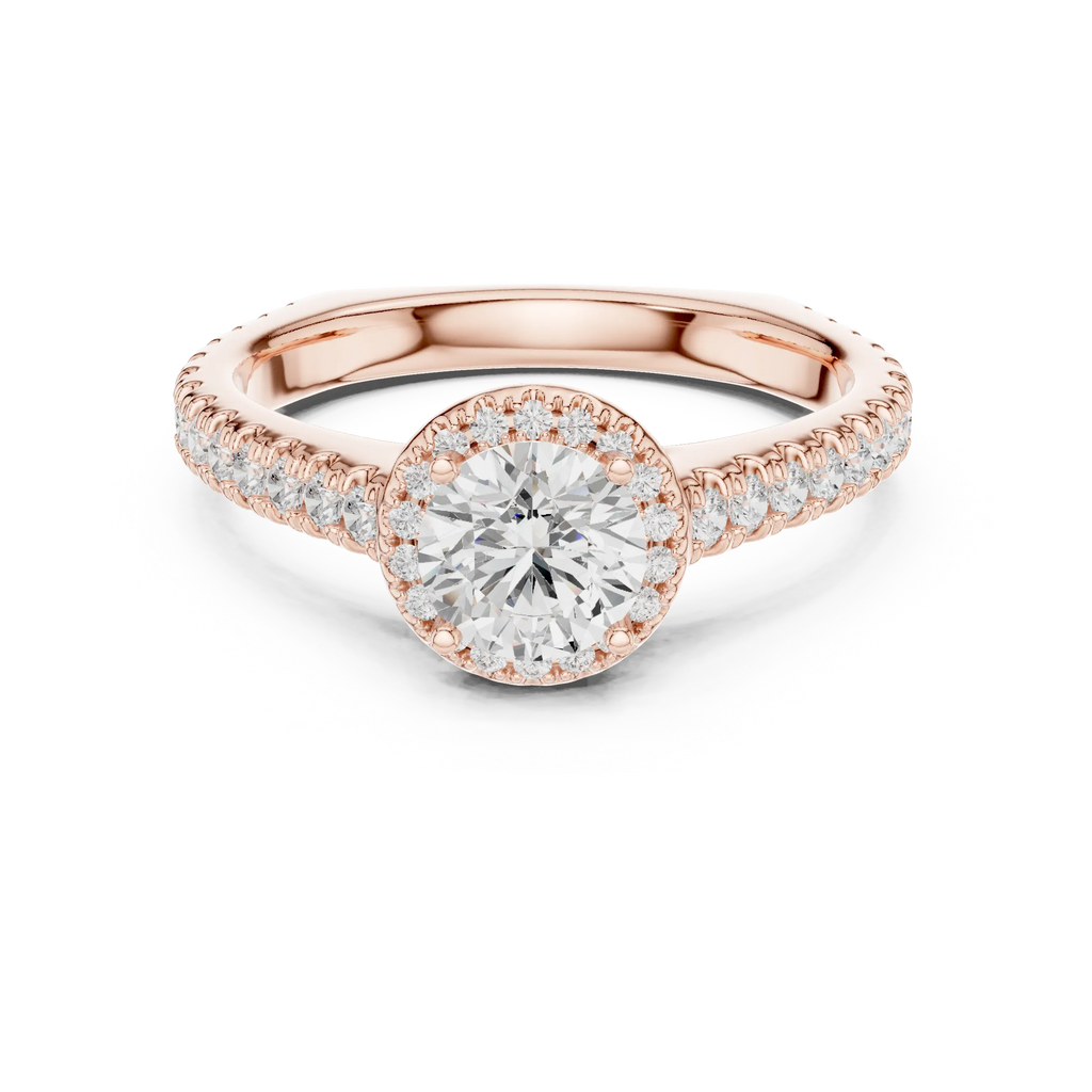 Round Moissanite Solitaire Engagement Ring D Color VVS1