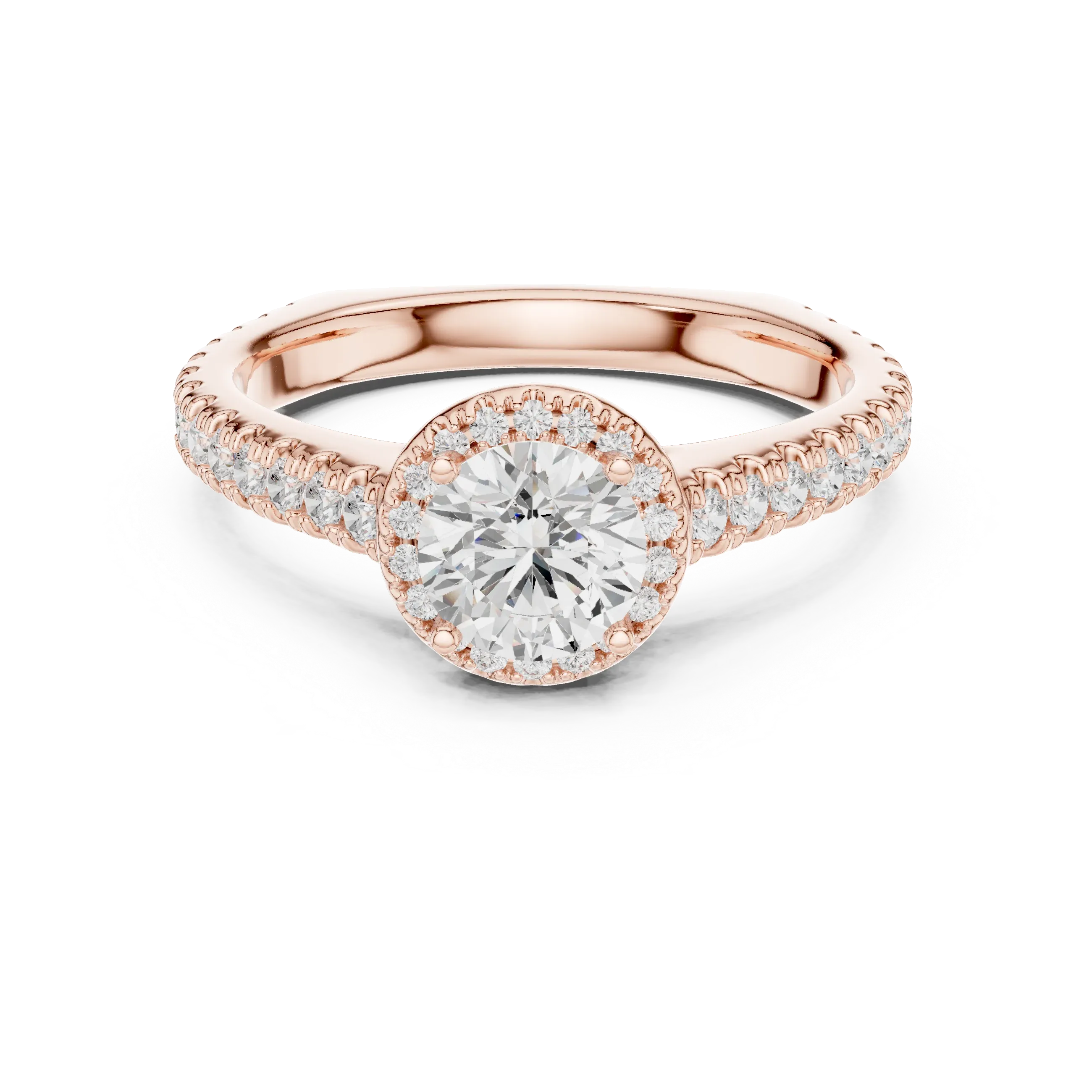 Round Moissanite Solitaire Engagement Ring D Color VVS1