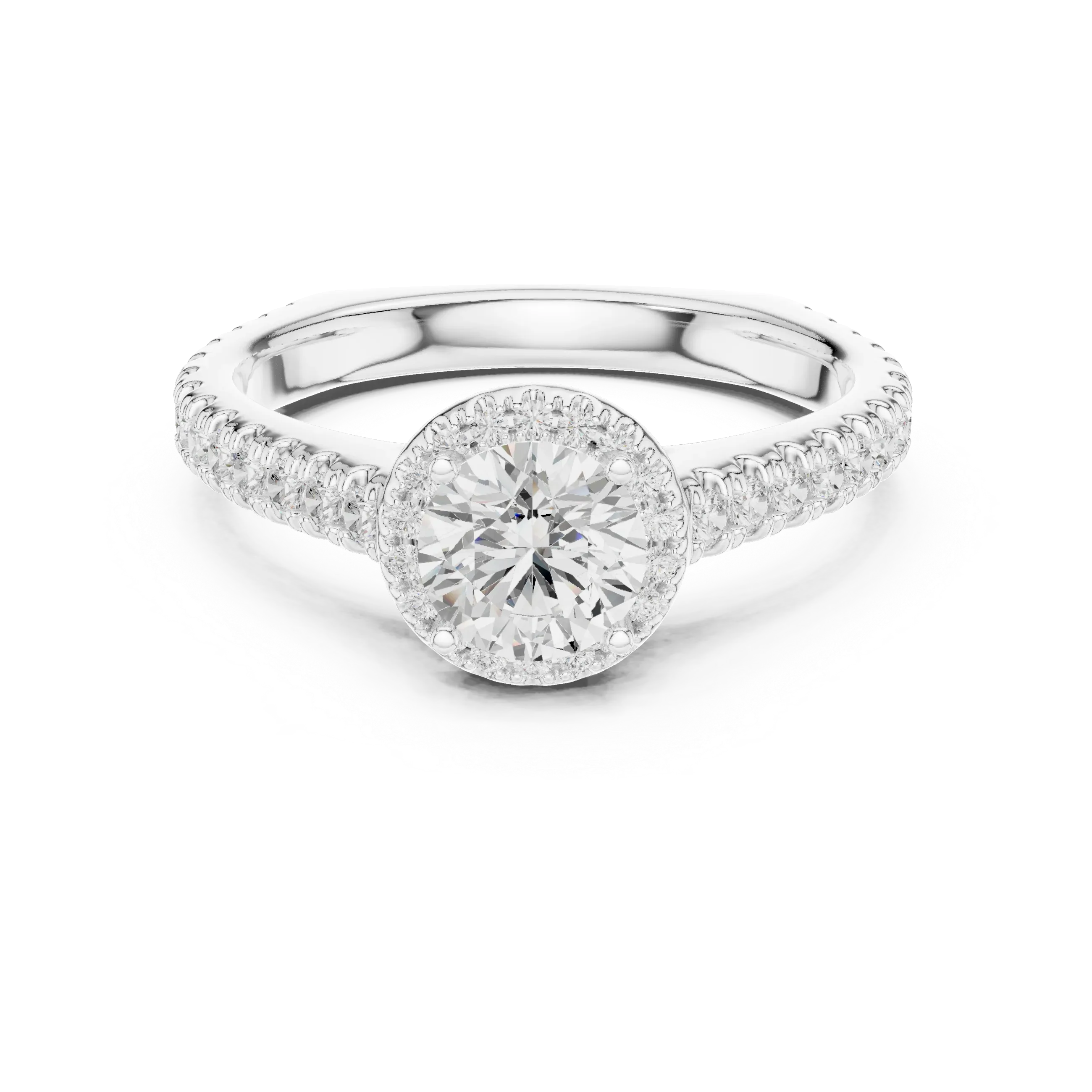 Round Moissanite Solitaire Engagement Ring D Color VVS1