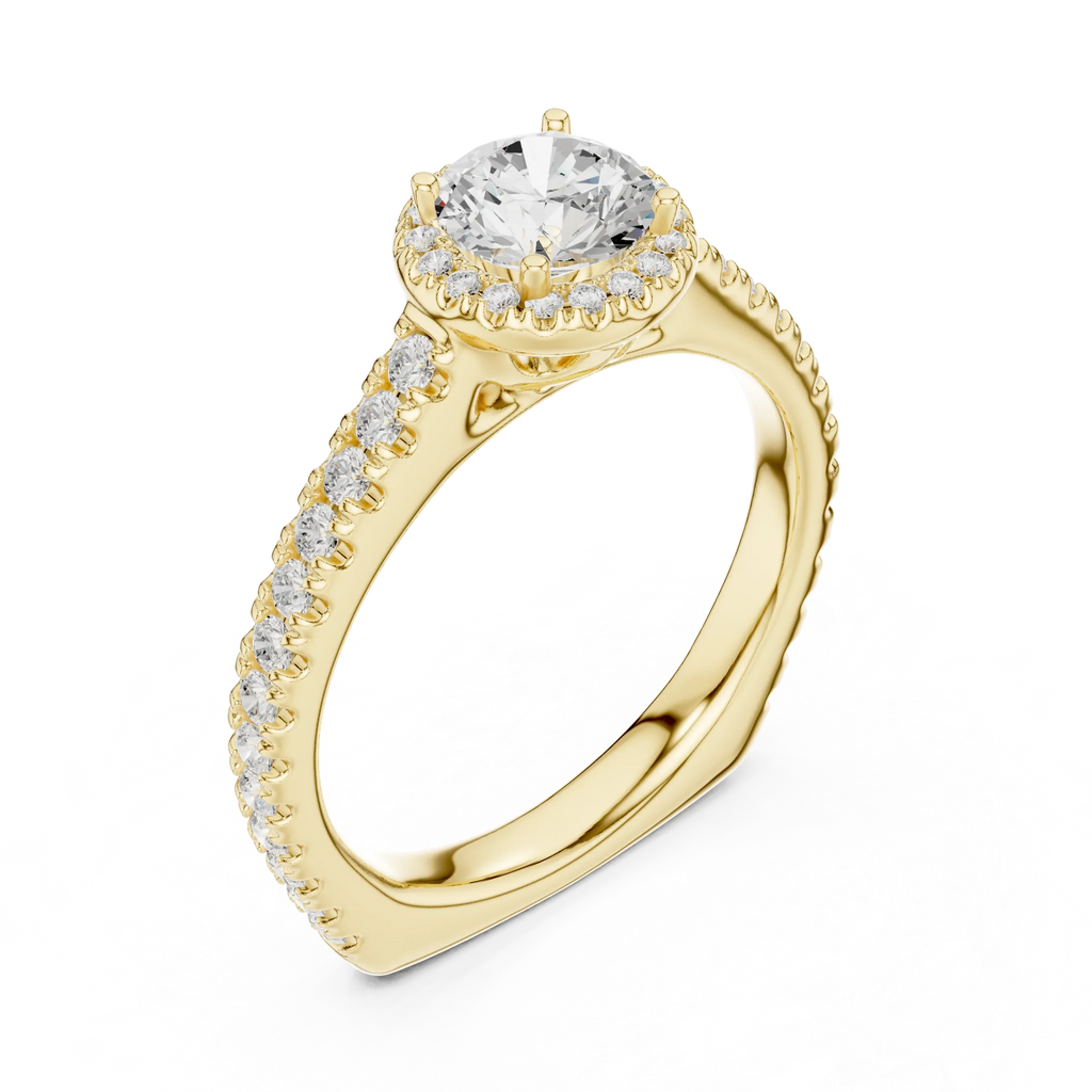 Round Moissanite Solitaire Engagement Ring D Color VVS1