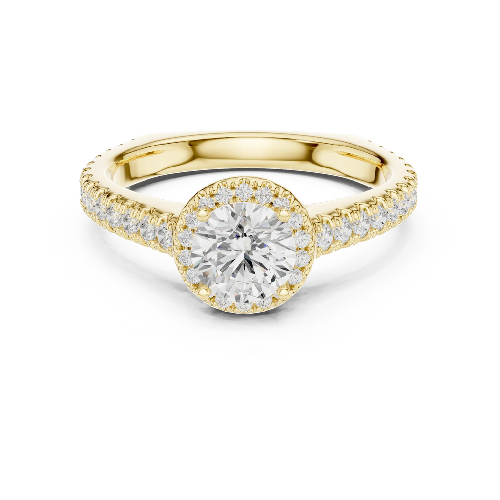 Round Moissanite Solitaire Engagement Ring D Color VVS1