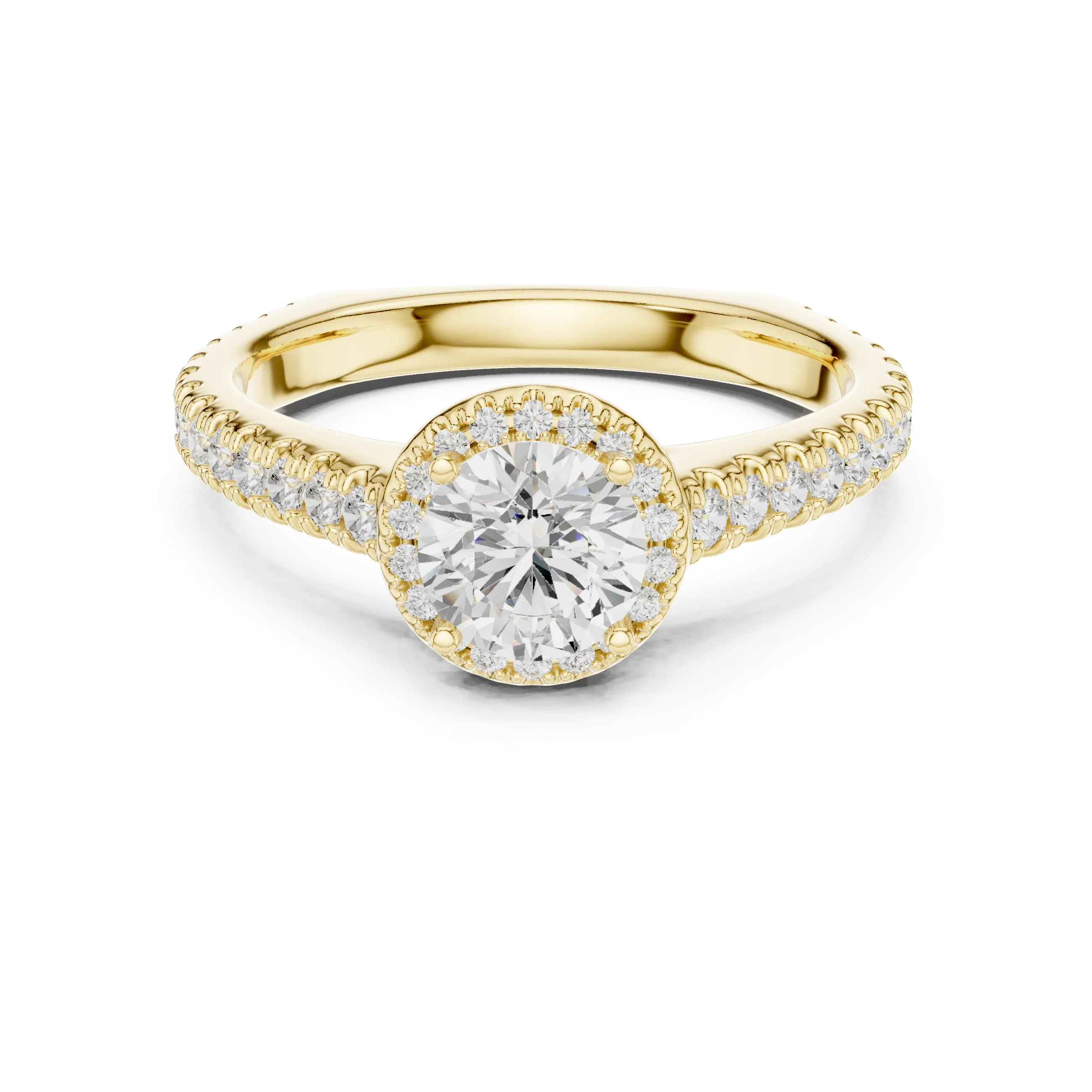 Round Moissanite Solitaire Engagement Ring D Color VVS1