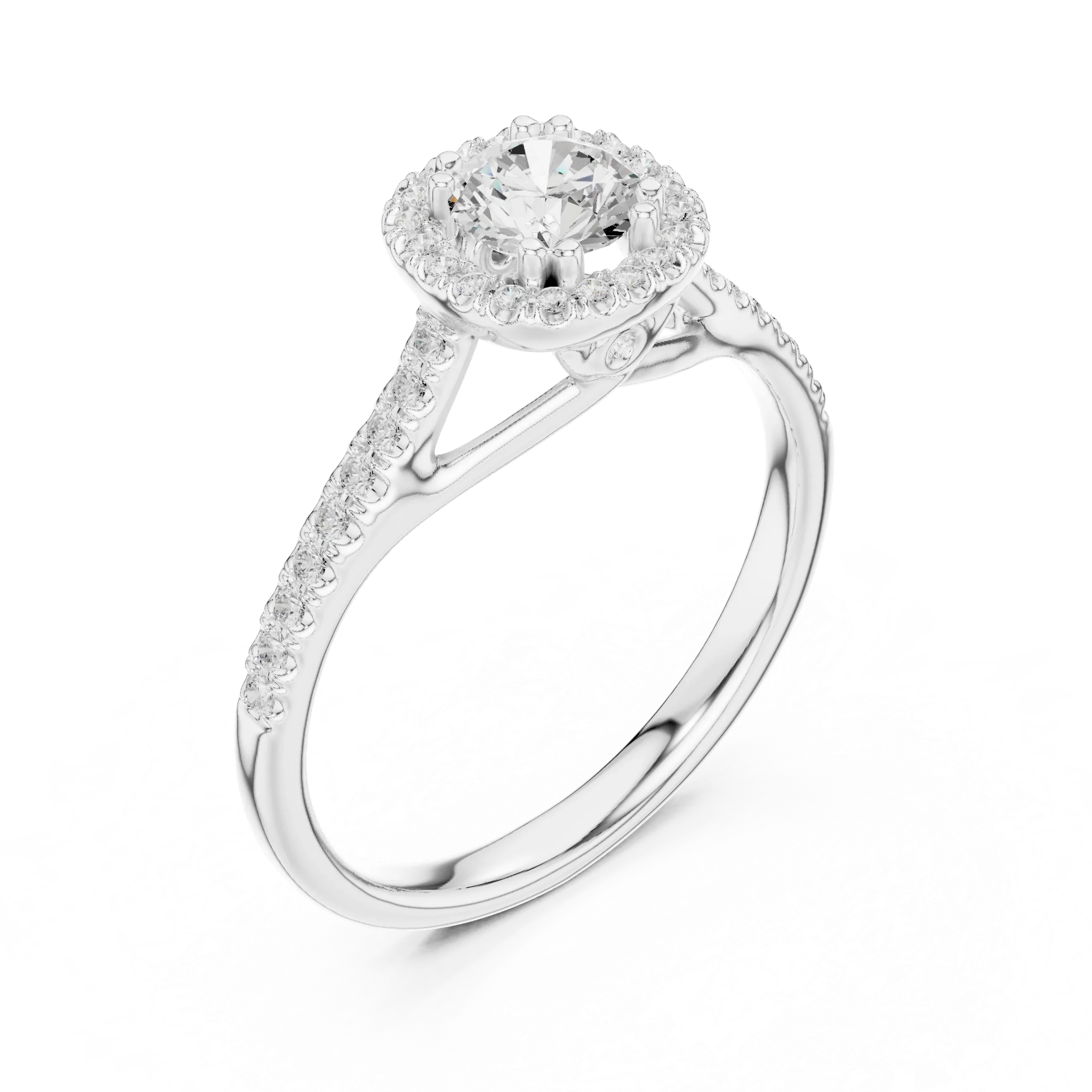 Lab Grown Round Diamond Wedding Ring E Color VVS