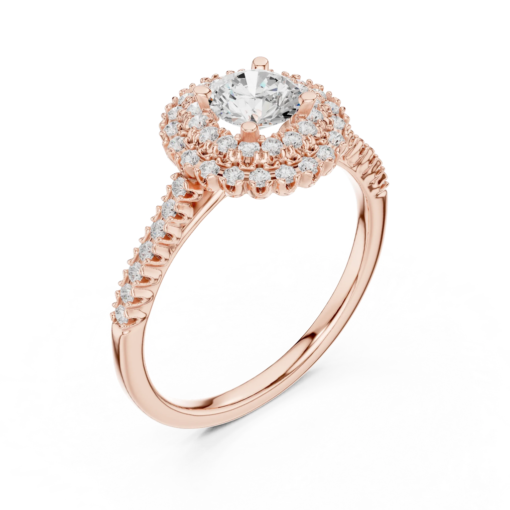 Round VVS Diamond Solitaire Anniversary Gift Ring D Color
