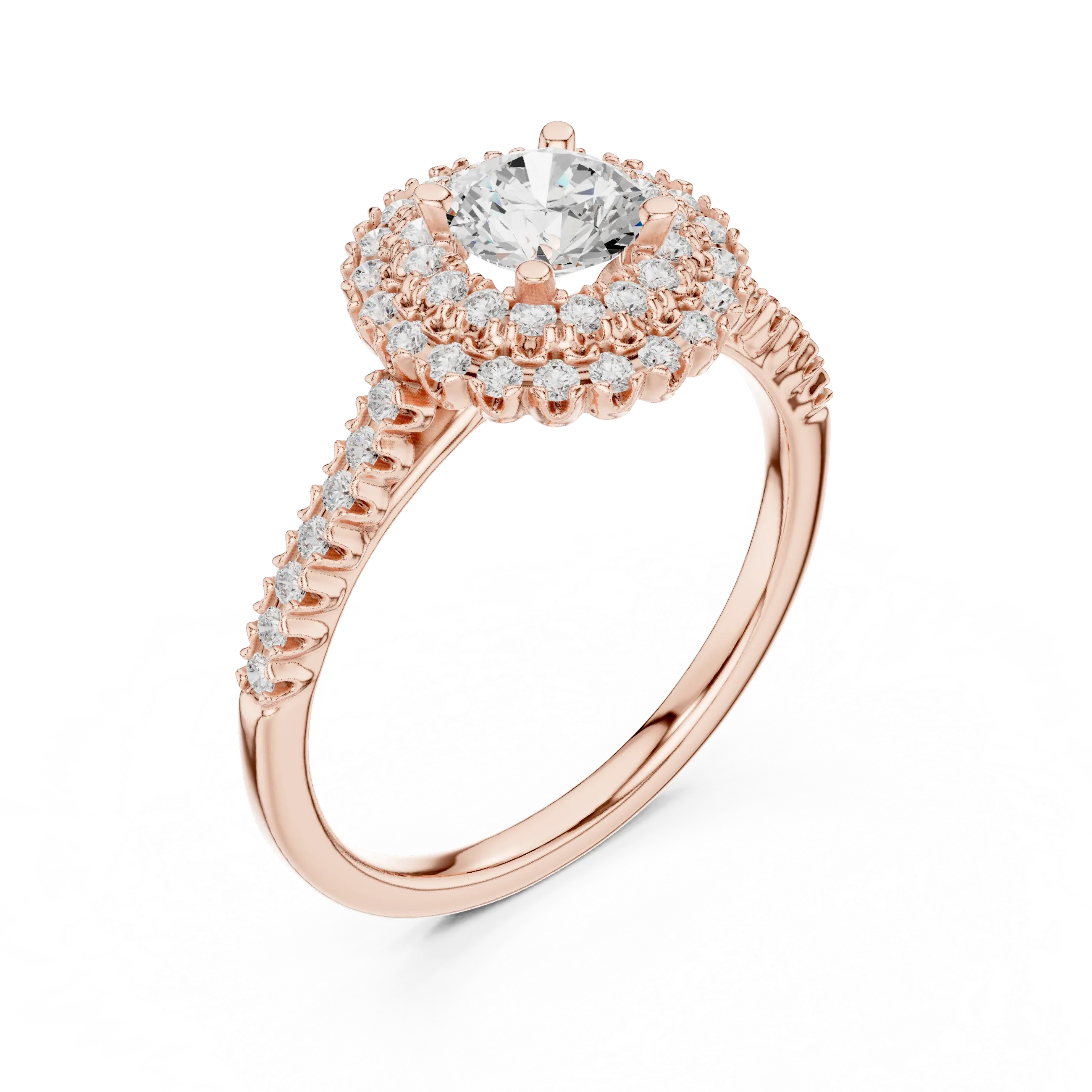 Round VVS Diamond Solitaire Anniversary Gift Ring D Color