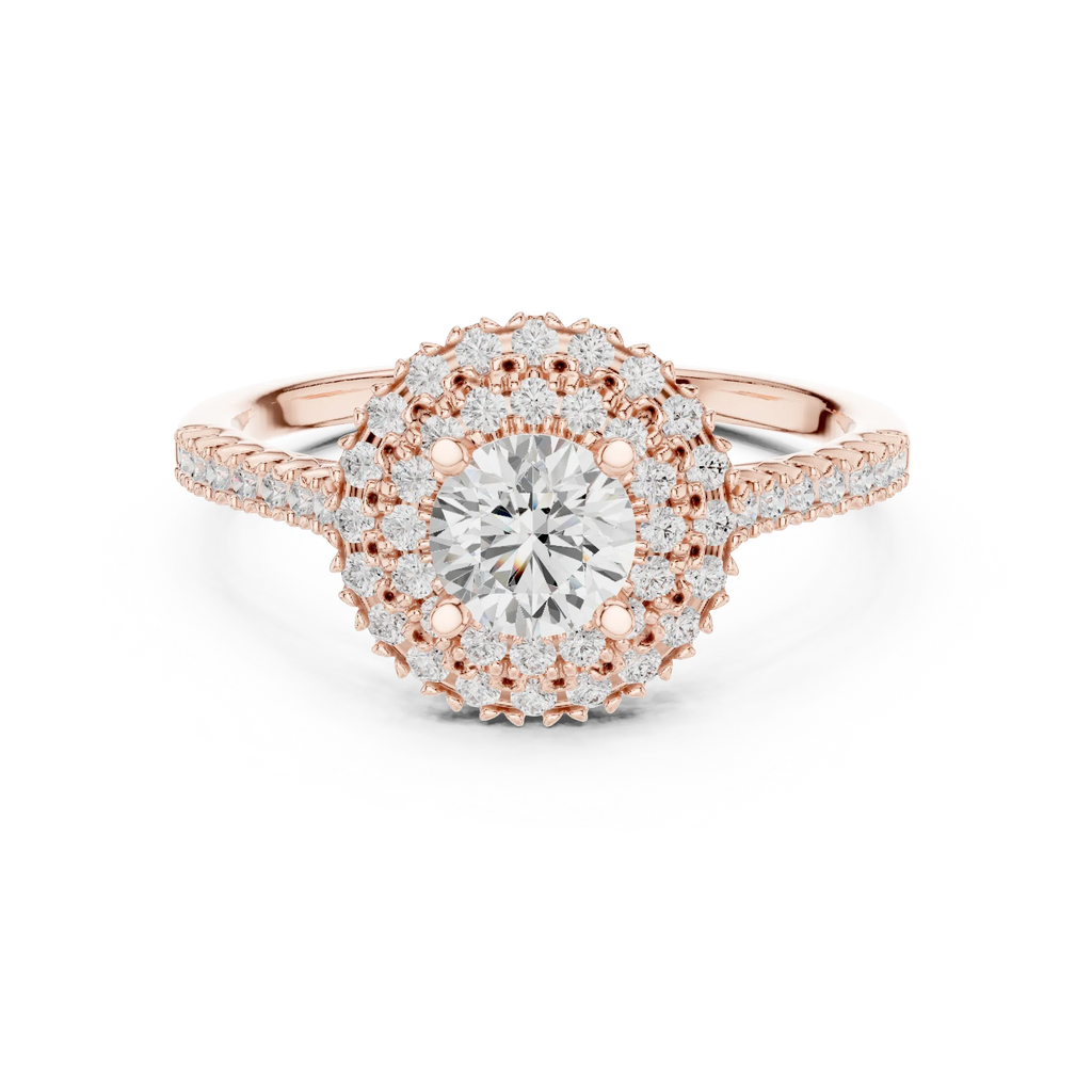 Round VVS Diamond Solitaire Anniversary Gift Ring D Color