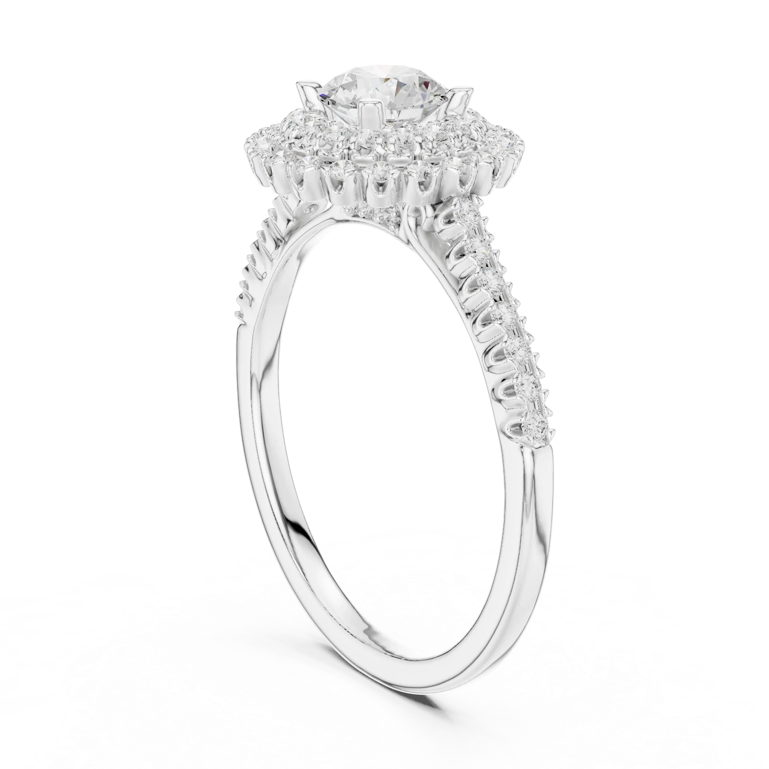 Round VVS Diamond Solitaire Anniversary Gift Ring D Color