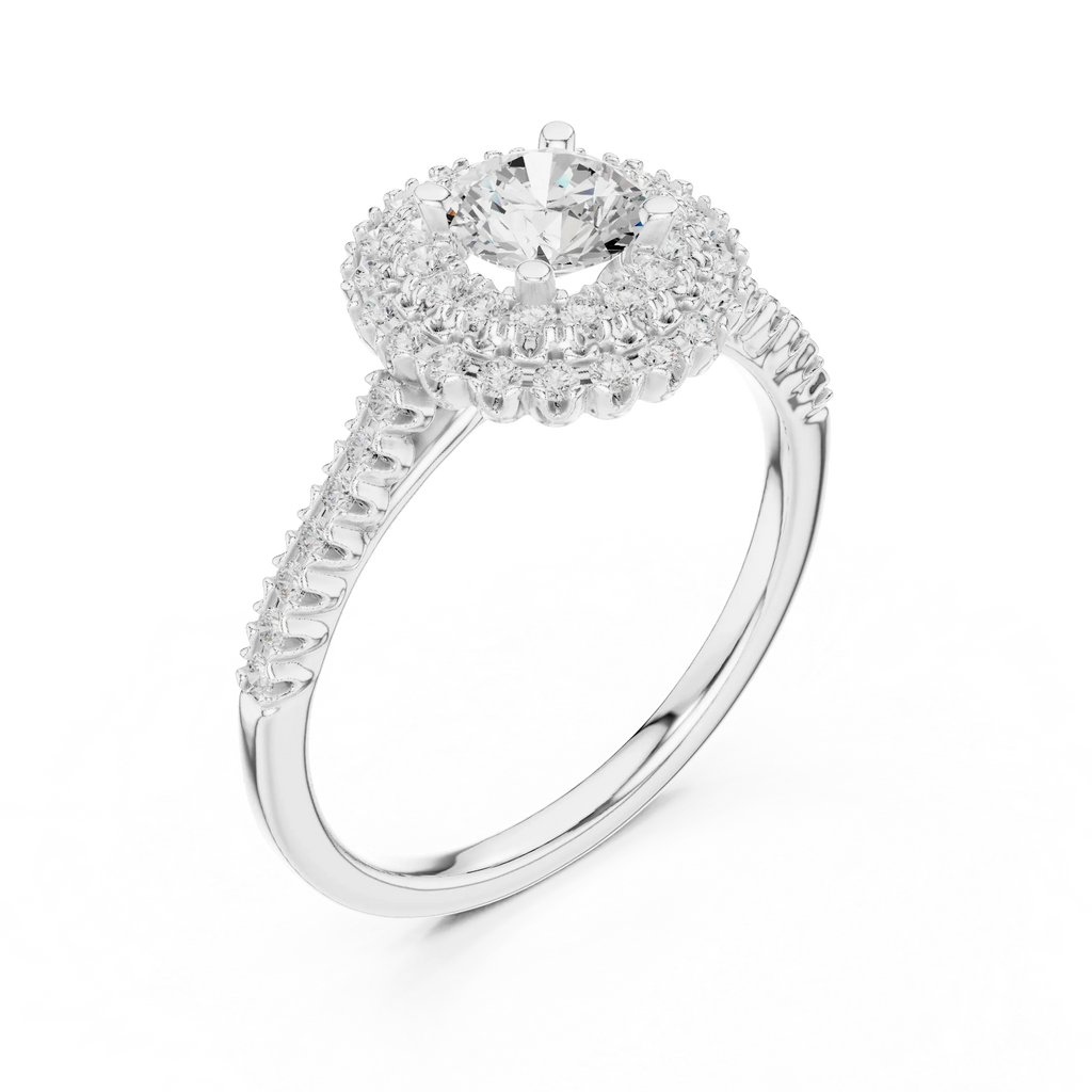 Round VVS Diamond Solitaire Anniversary Gift Ring D Color
