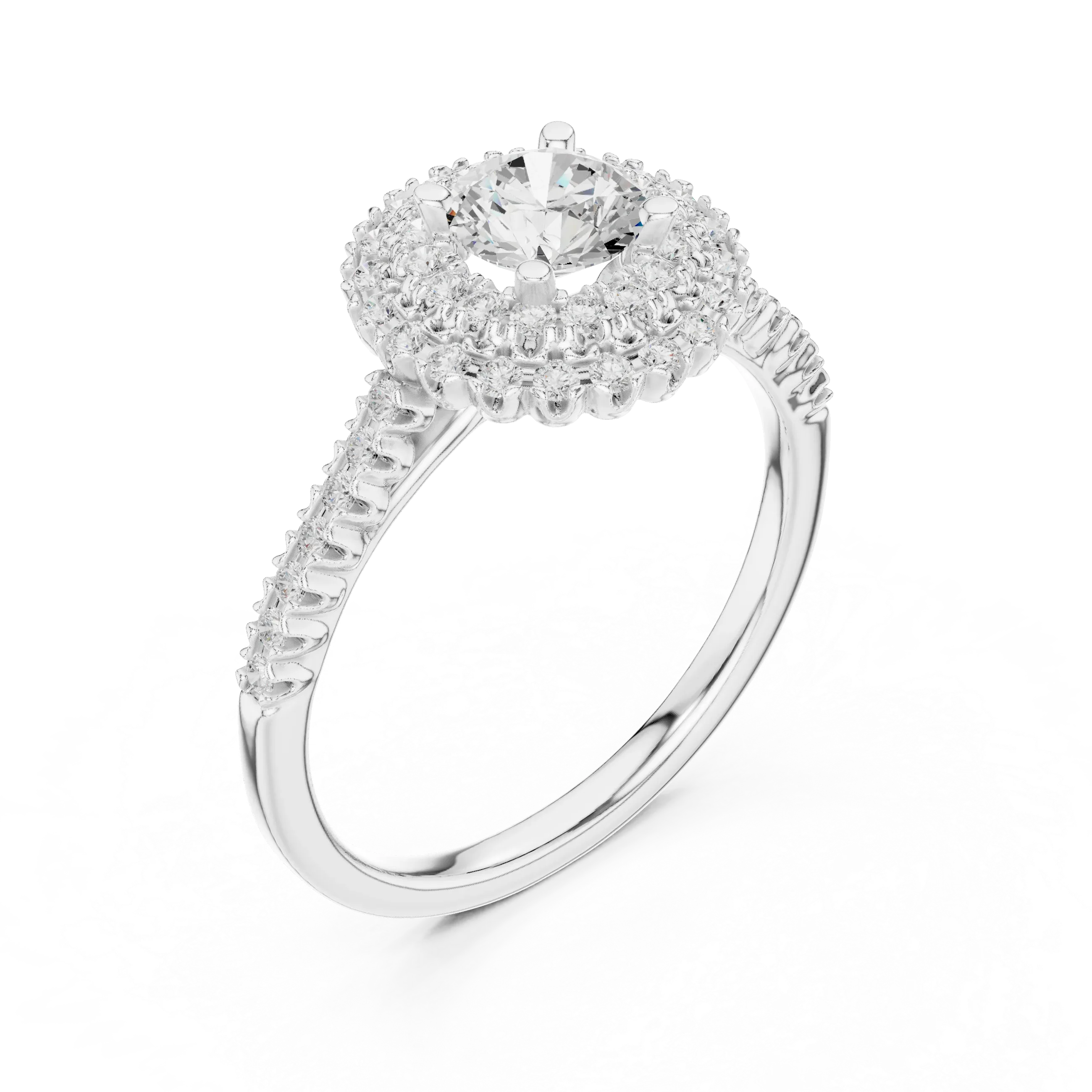 Round VVS Diamond Solitaire Anniversary Gift Ring D Color