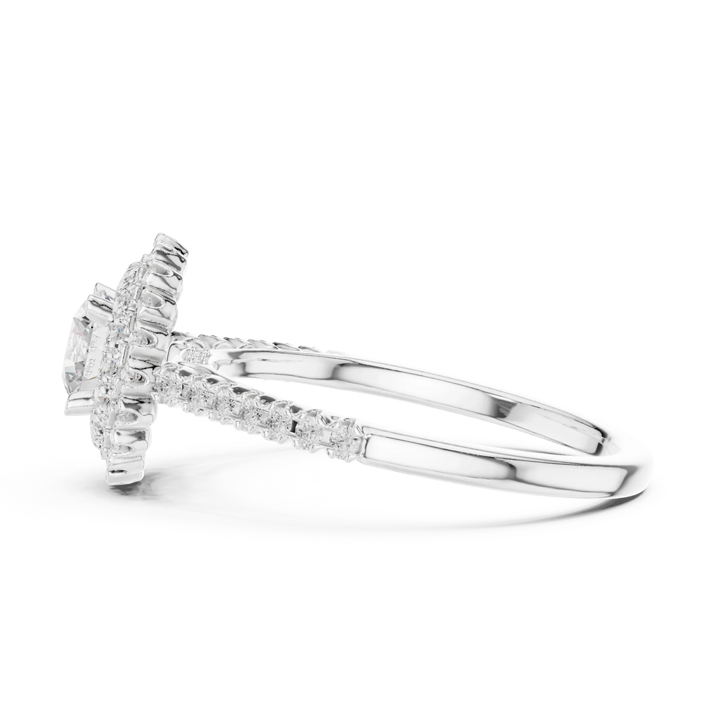 Round VVS Diamond Solitaire Anniversary Gift Ring D Color