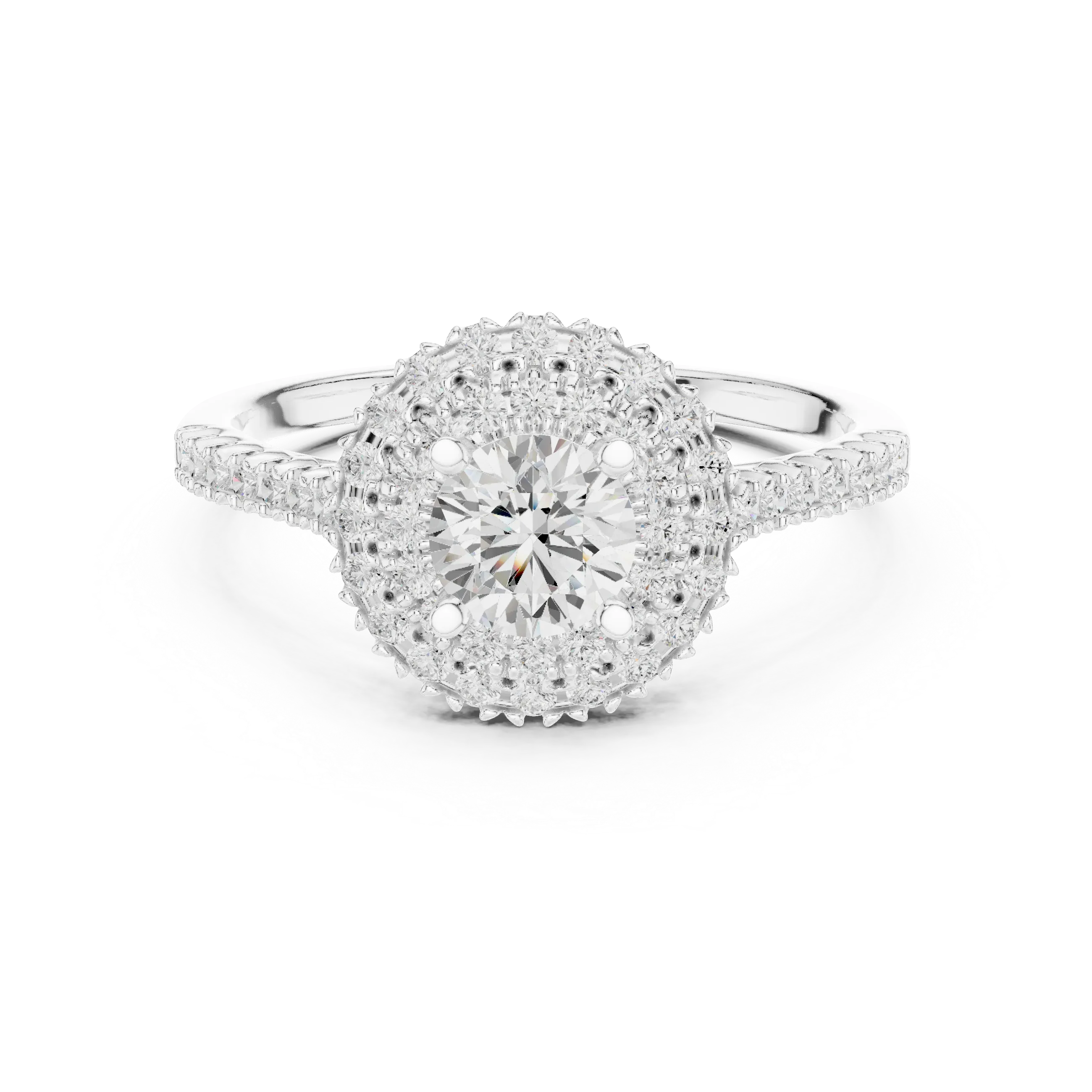 Round VVS Diamond Solitaire Anniversary Gift Ring D Color