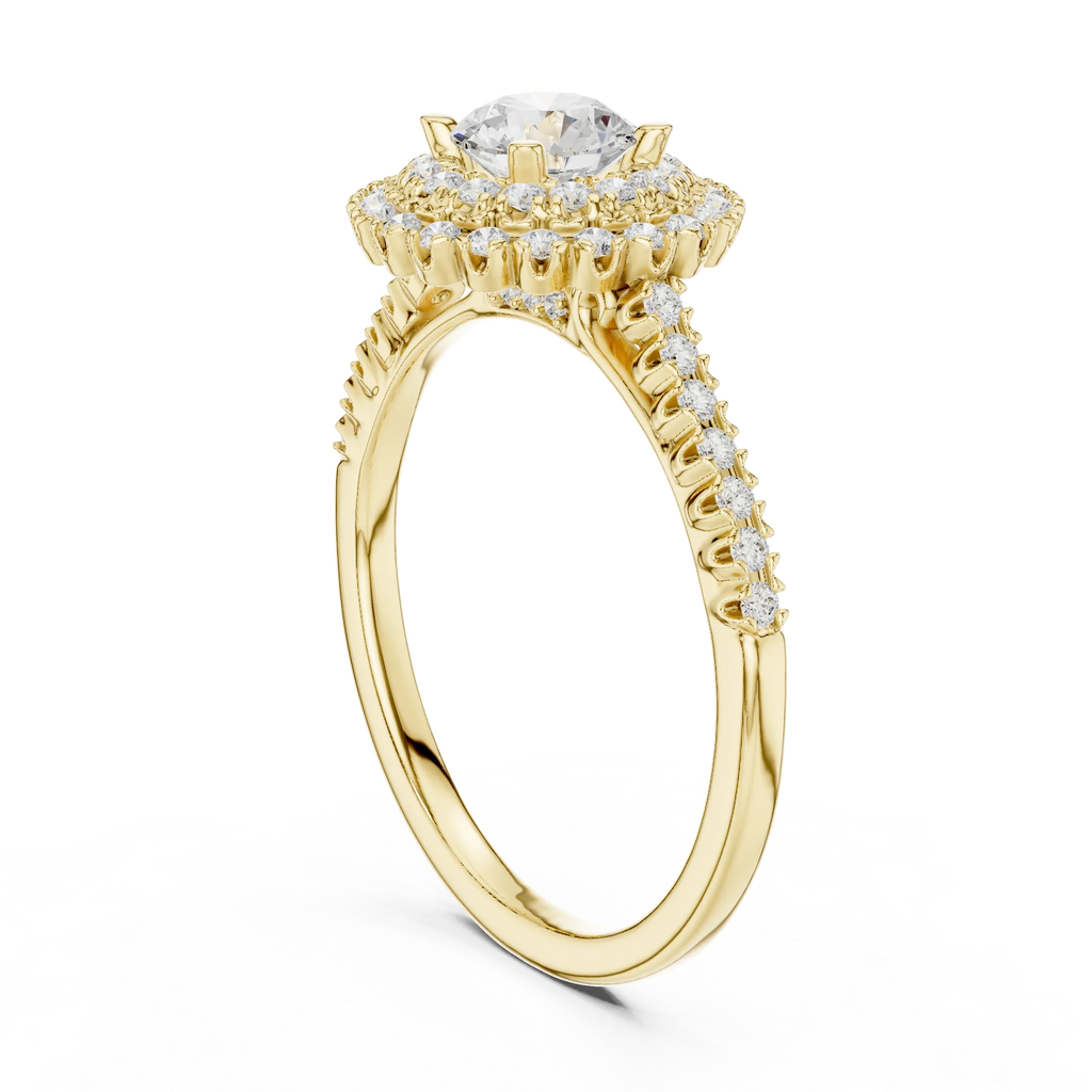 Round VVS Diamond Solitaire Anniversary Gift Ring D Color