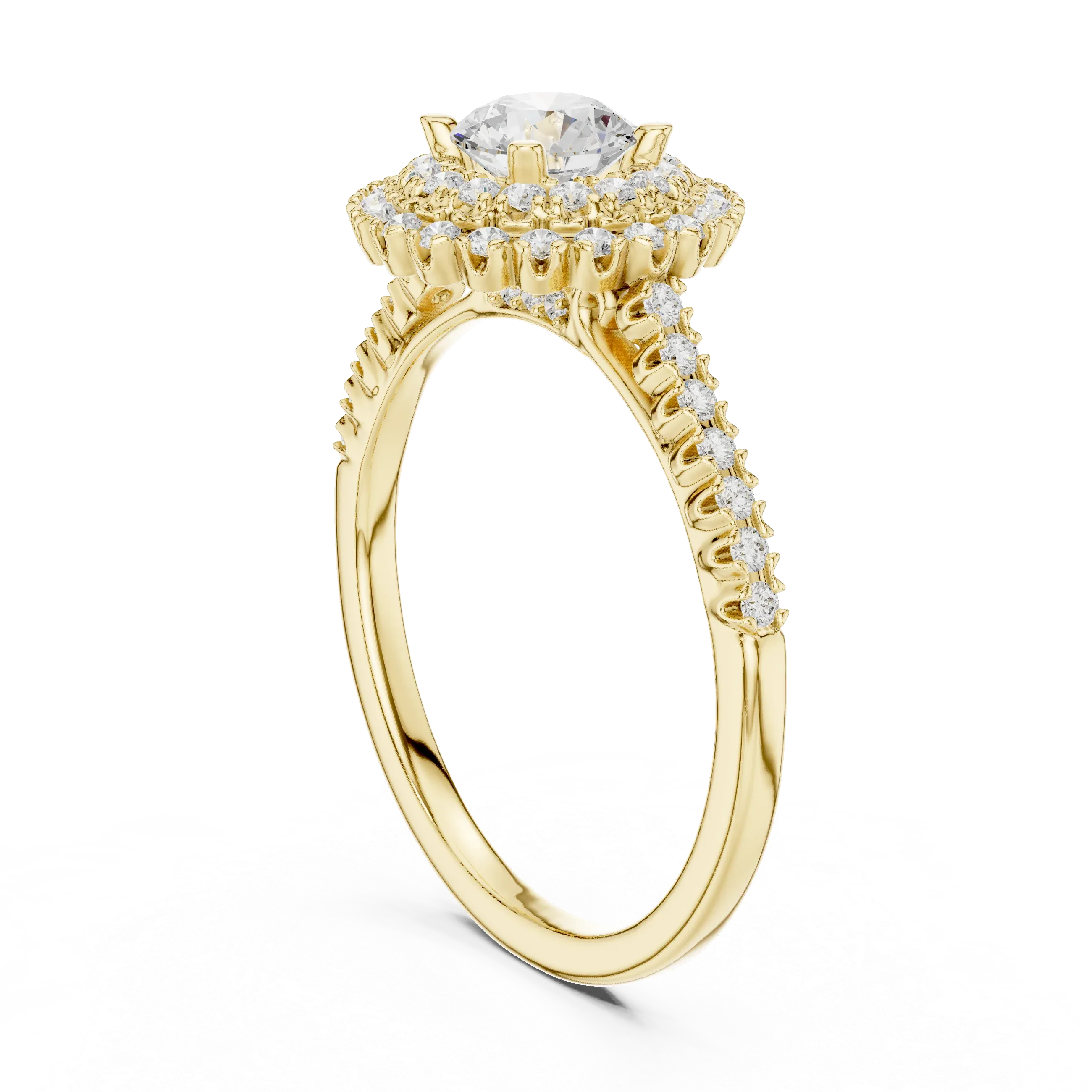 Round VVS Diamond Solitaire Anniversary Gift Ring D Color
