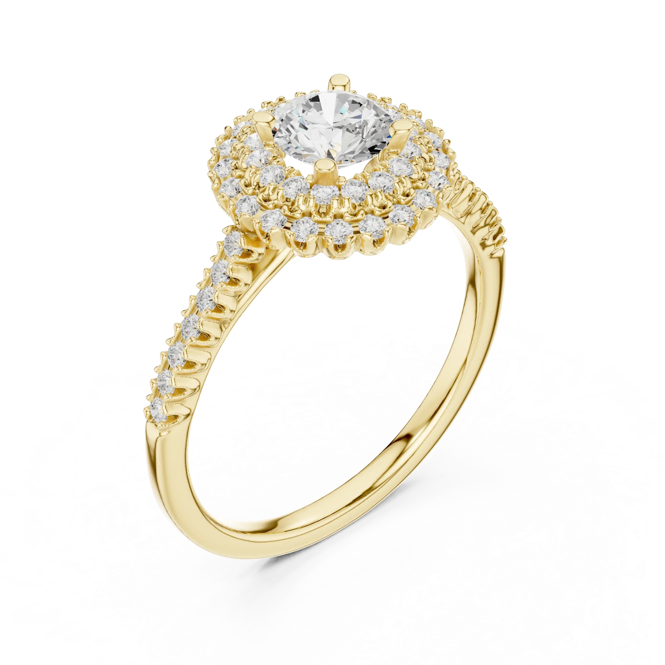 Round VVS Diamond Solitaire Anniversary Gift Ring D Color