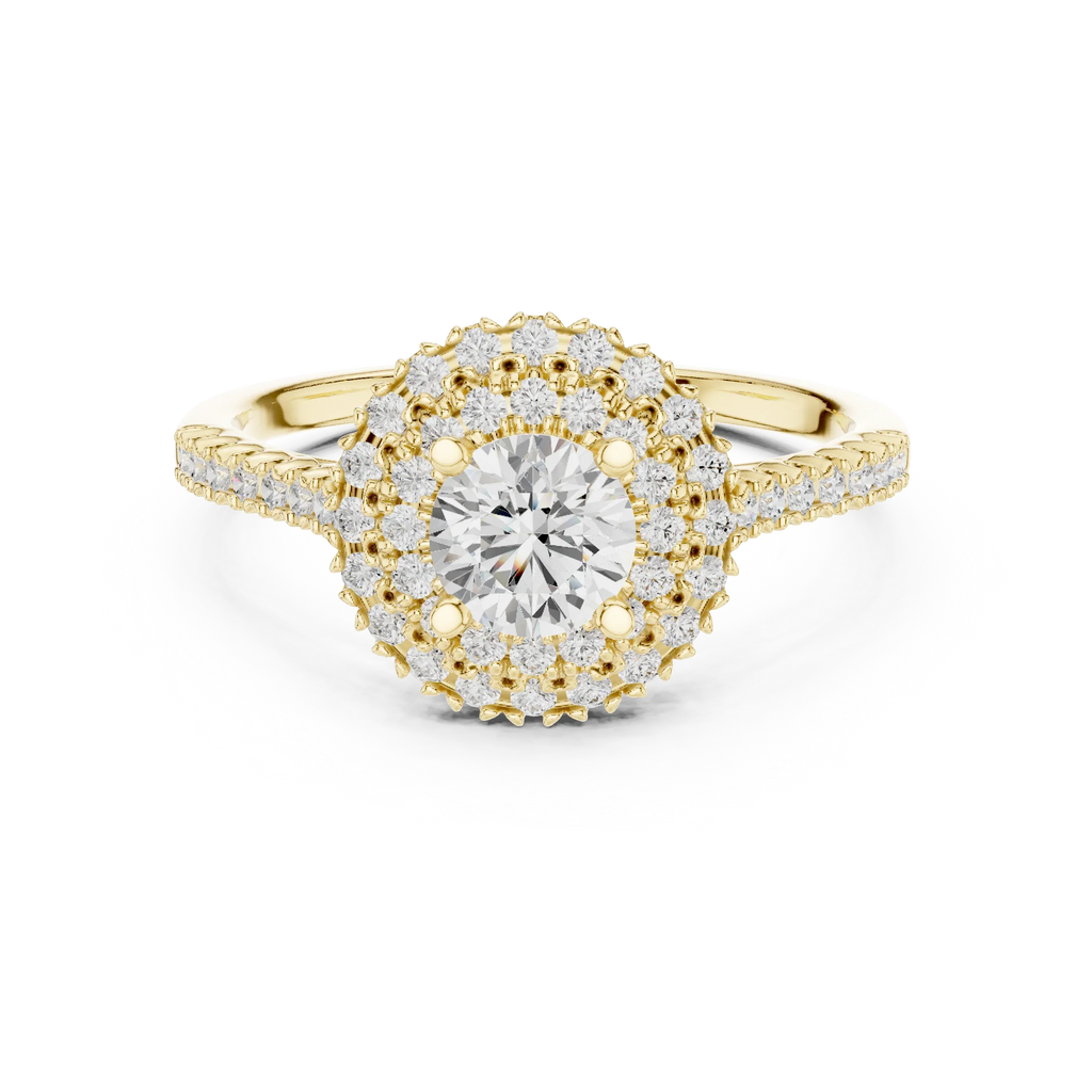 Round VVS Diamond Solitaire Anniversary Gift Ring D Color