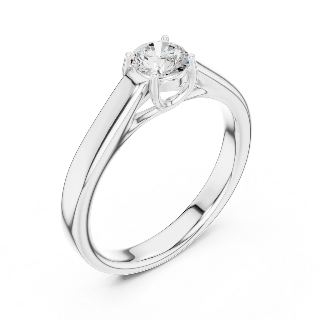 D Color VVS1 Round Moissanite Wedding Ring