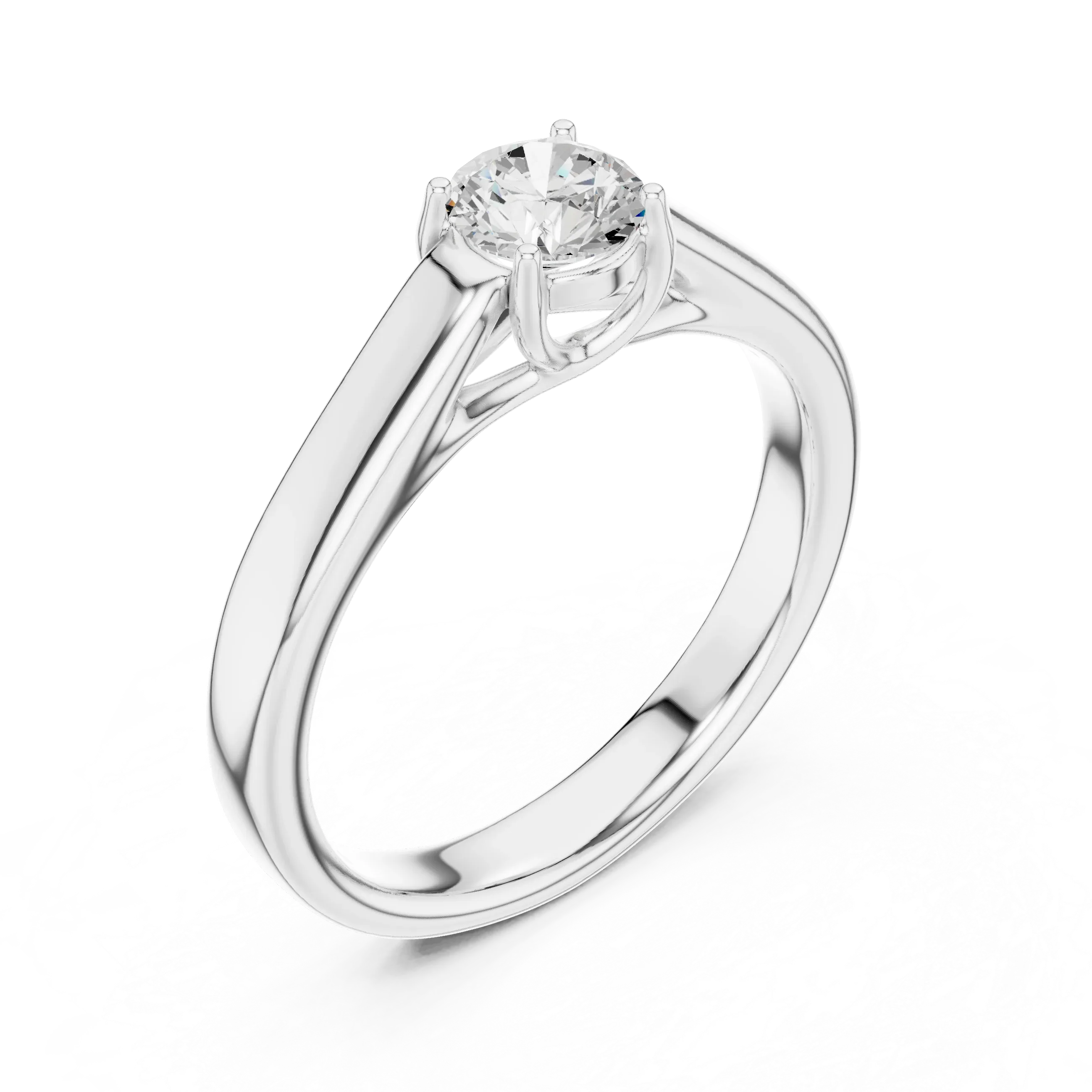 D Color VVS1 Round Moissanite Wedding Ring