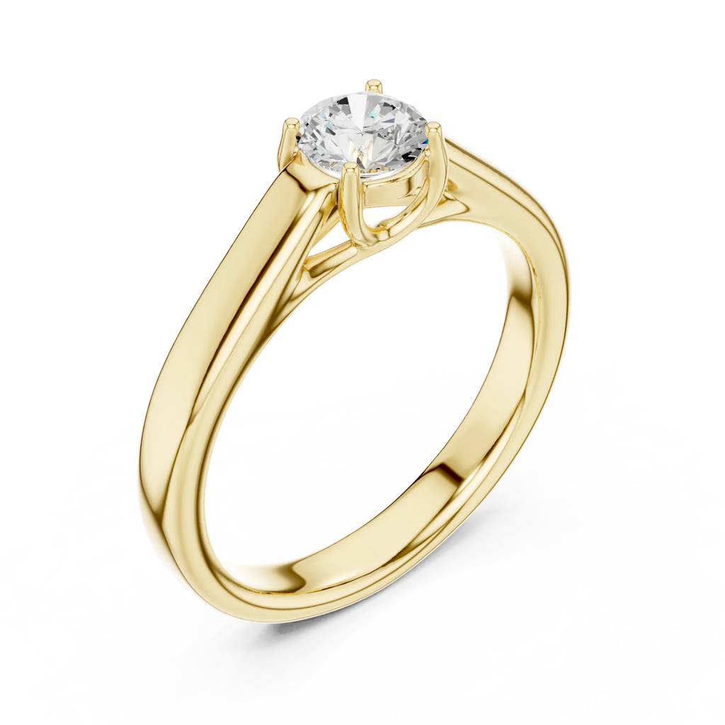 D Color VVS1 Round Moissanite Wedding Ring