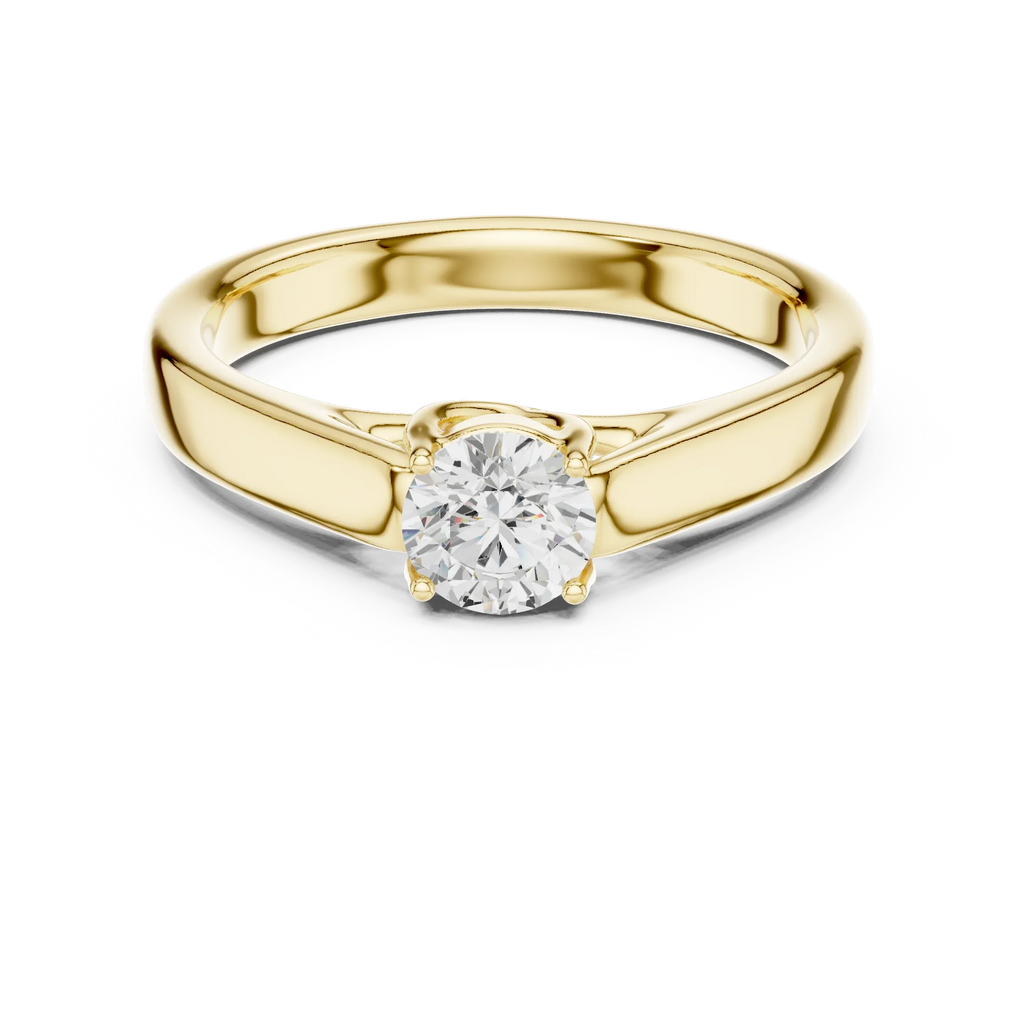 D Color VVS1 Round Moissanite Wedding Ring
