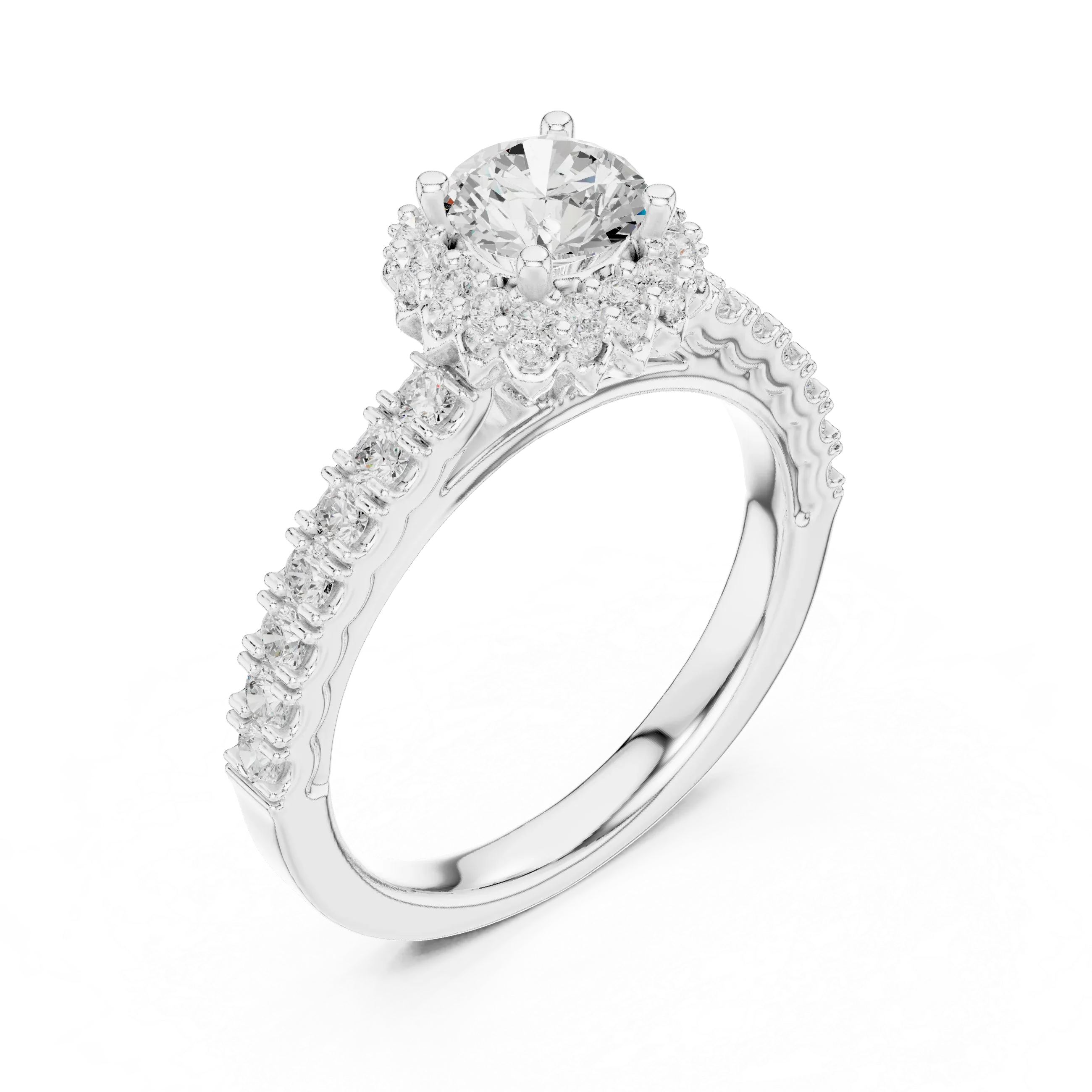 Minimalist Round Lab Created Diamond Solitaire Ring E Color