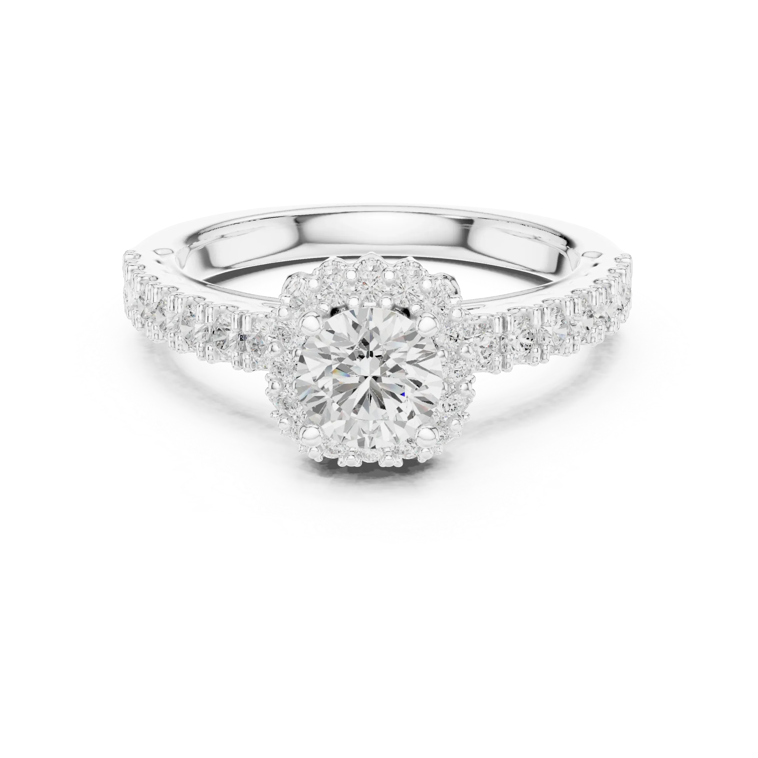 Minimalist Round Lab Created Diamond Solitaire Ring E Color