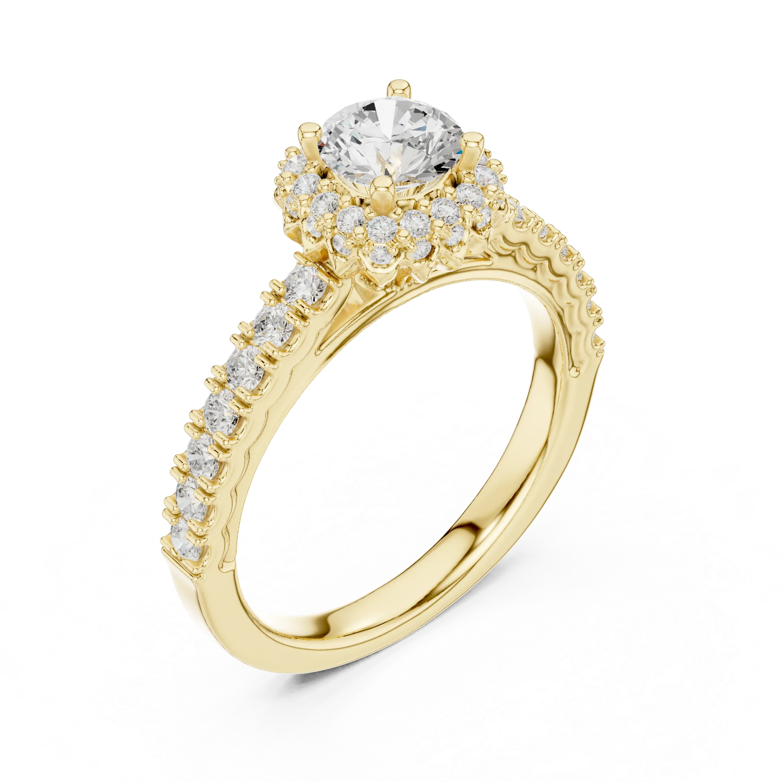 Minimalist Round Lab Created Diamond Solitaire Ring E Color