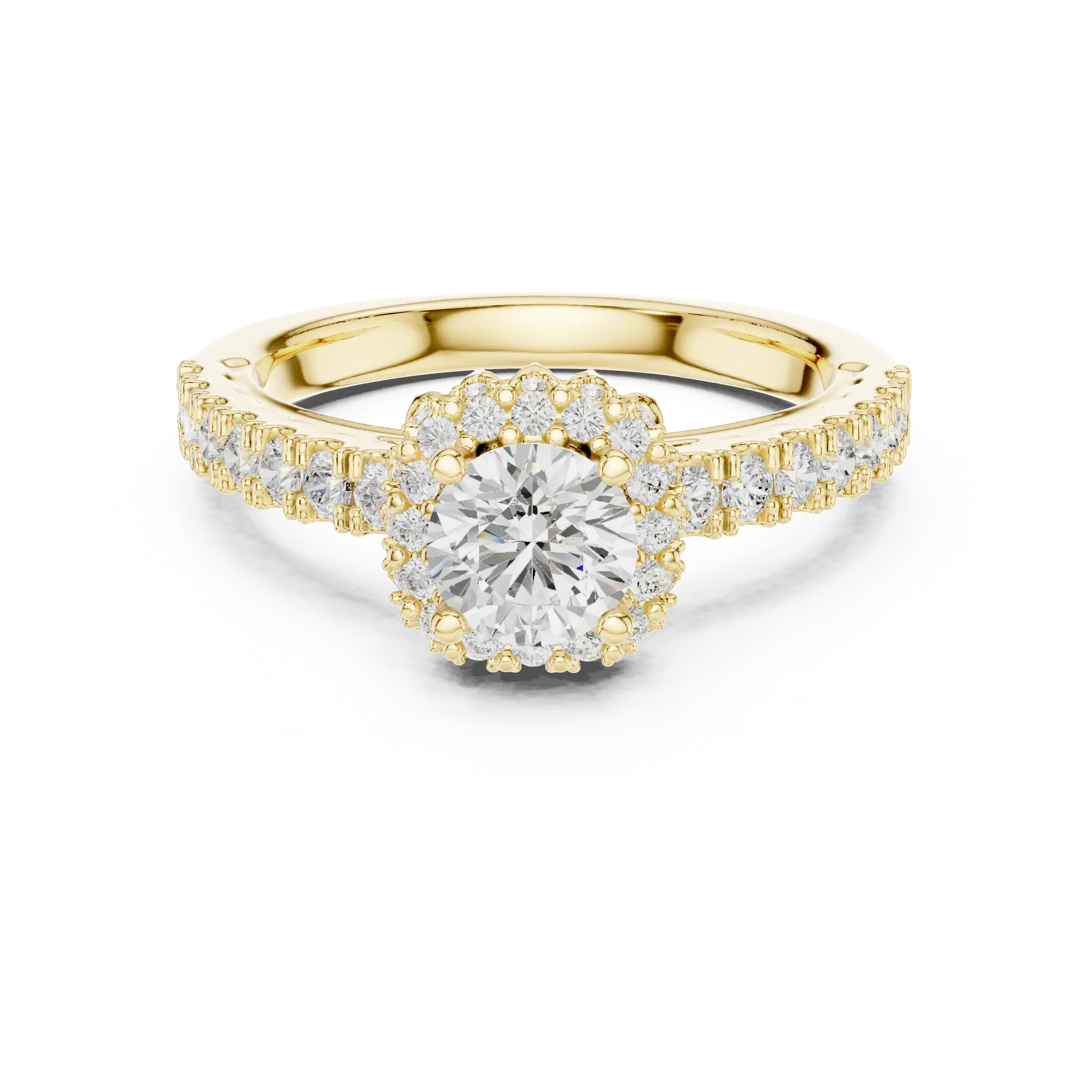 Minimalist Round Lab Created Diamond Solitaire Ring E Color