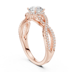 VVS Round Cut Moissanite Proposal Ring with Dainty Band