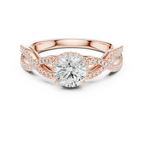 VVS Round Cut Moissanite Proposal Ring with Dainty Band