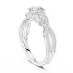 VVS Round Cut Moissanite Proposal Ring with Dainty Band