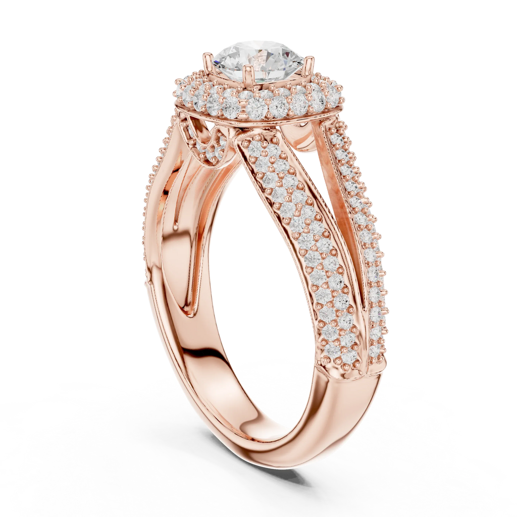 Round Lab Grown Diamond Solitaire Wedding Band F Color VVS1