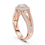 Round Lab Grown Diamond Solitaire Wedding Band F Color VVS1