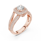 Round Lab Grown Diamond Solitaire Wedding Band F Color VVS1