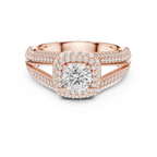 Round Lab Grown Diamond Solitaire Wedding Band F Color VVS1