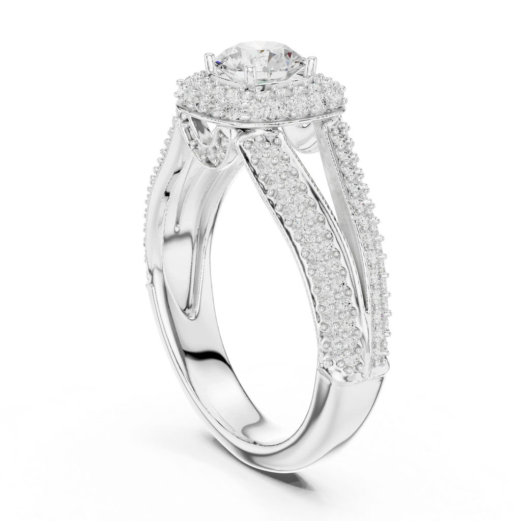 Round Lab Grown Diamond Solitaire Wedding Band F Color VVS1